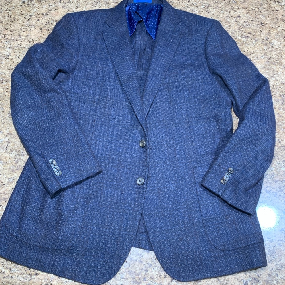 EUC Blujacket Christian Blazer Sportcoat 42 Wool & Cashmere